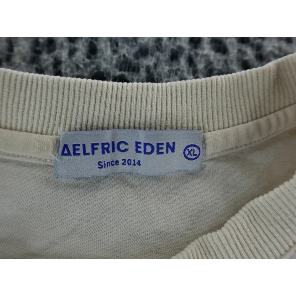 Aelfric‎ Eden Cream Graphic T Shirt Butterfly Text Print Oversized XL